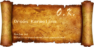 Orsós Karmelina névjegykártya